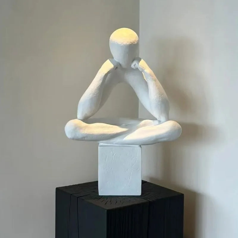 Sculpture abstraite résine noire blanche intérieur décoration moderne minimaliste nouveau classique post moderne cadeau