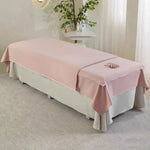serviette tête ensemble literie salon beauté couverture drap face trou blanc minimaliste spa simple