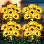 décoration extérieure tournesols artificiels jaune vert moderne clips solaires jardin patios