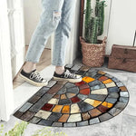 tapis d'entrée multicolore mosaïque antidérapant motif géométrique moderne classique