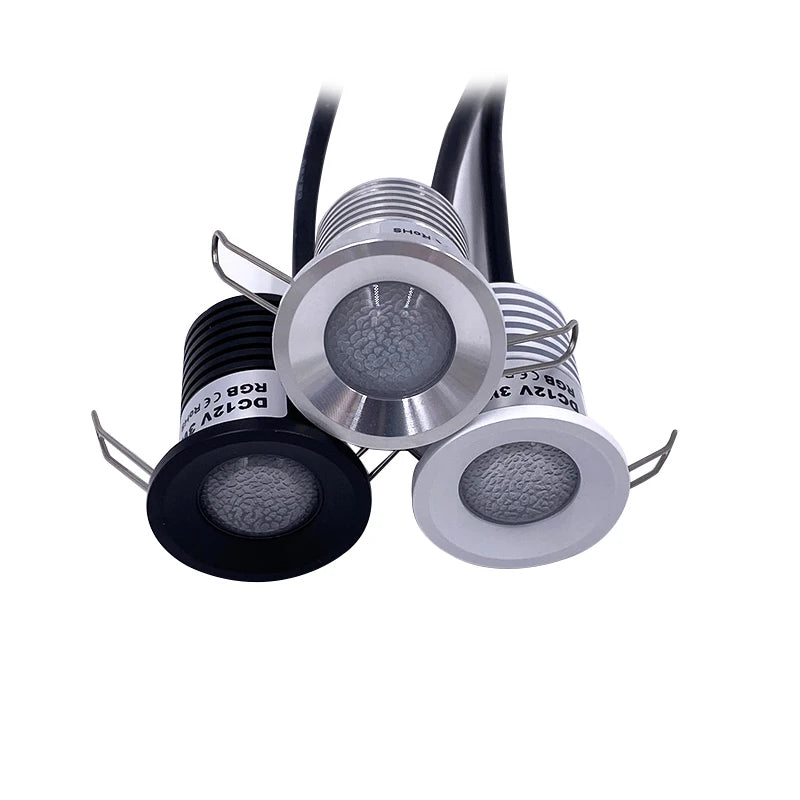 projecteur led rgbw ip65 3w noir blanc argent moderne 28mm 34mm 32mm