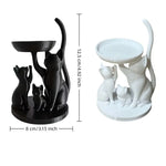 plateau rangement bijoux forme chat blanc noir lisse moderne imprimé 3D decoratif animaux