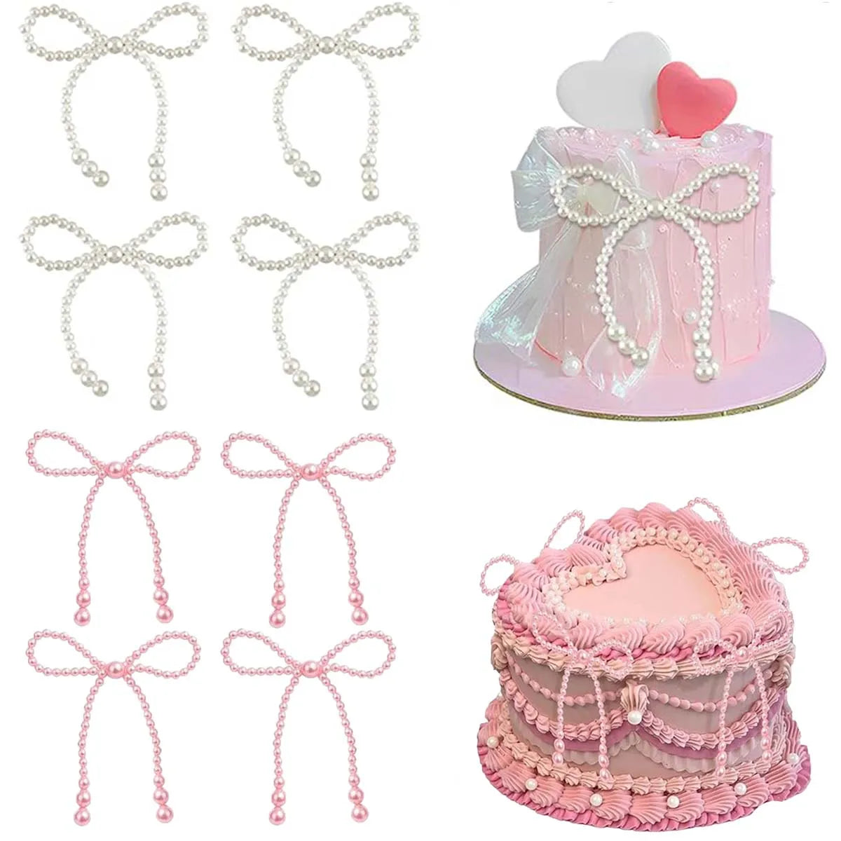 décoration gâteau rubans blanches roses motifs floraux anniversaire mariage festif classique