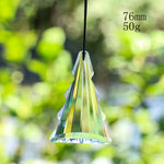 pendants cristal vert bleu jaune arc ciel facettes brillantes modernes transparents anneaux noirs 63mm