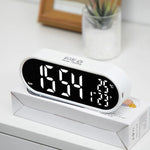 horloge numérique moderne écran led blanc noir vert compact rechargeable alarmes snooze acoustic control