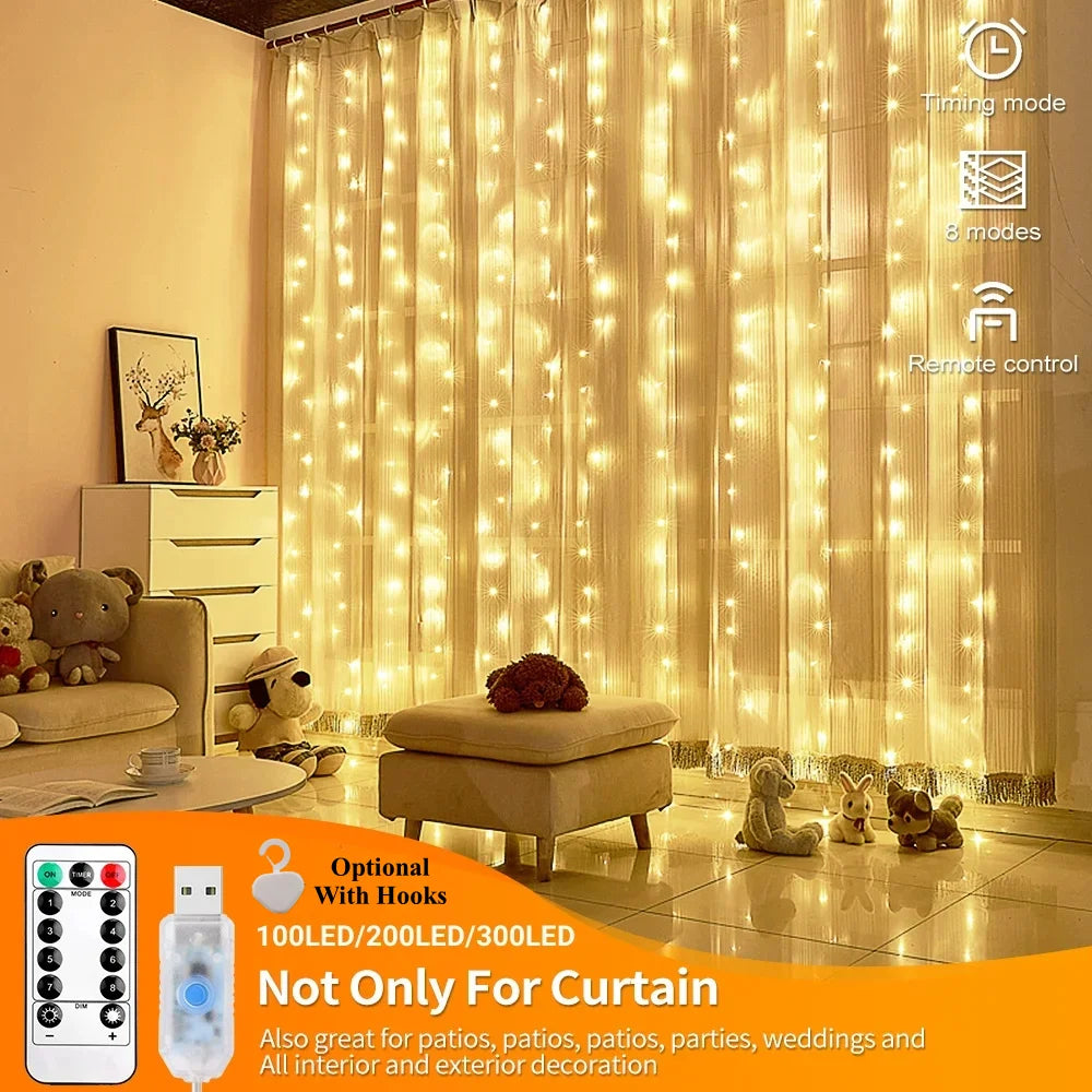 guirlande lumineuse led blanc chaud points lumineux réguliers moderne clips télécommande câble usb vacances