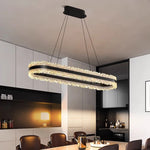 suspension lumineuse moderne cristaux dorés translucide noir pendentif chaines 110cm 40cm 60cm 80cm