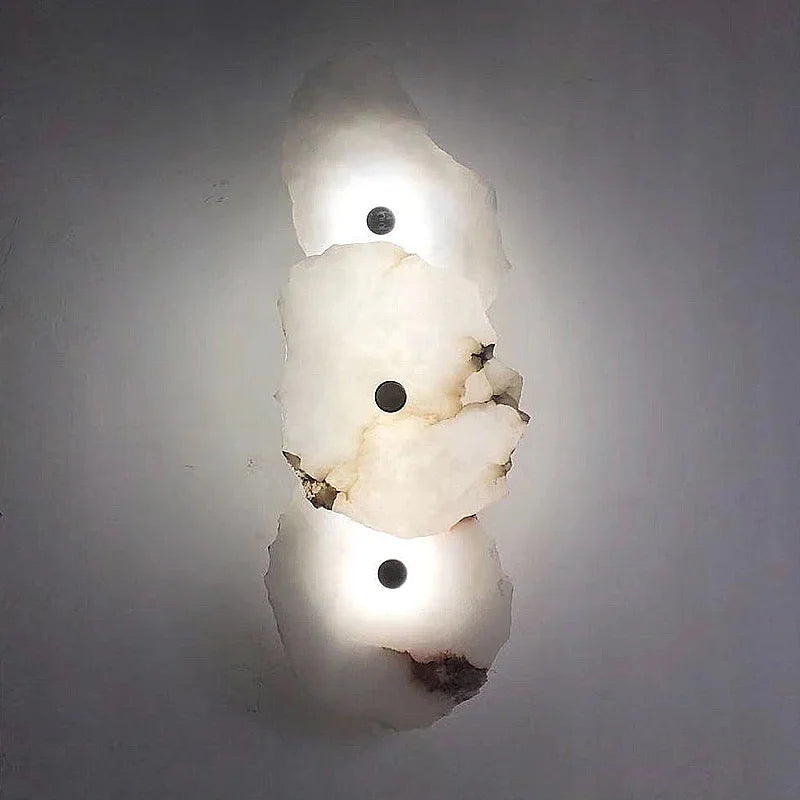 lampe murale moderne marbre naturel blanc minimaliste éclairage quotidien fixée mur texture