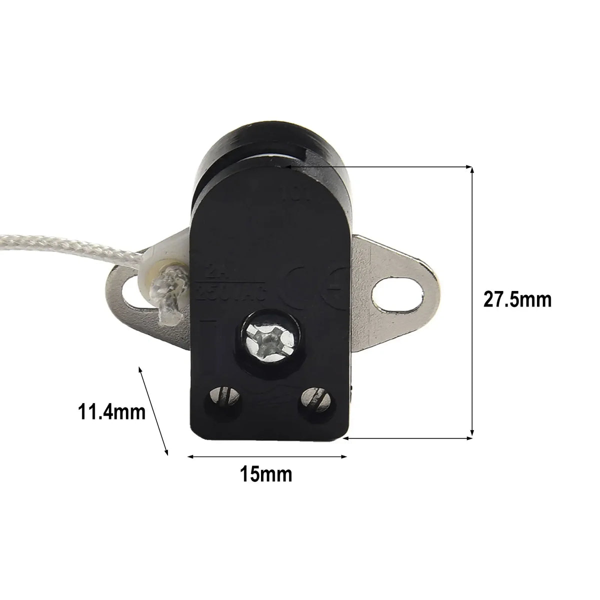 lampe table noire moderne prise électrique vis fixation cordon blanc