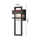 applique murale moderne led étanche noir transparent minimaliste ip65 aluminium