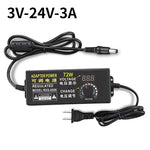 adaptateur électrique réglable tension sortie 3v 12v 24v entrée ac 100v 240v certification rohs