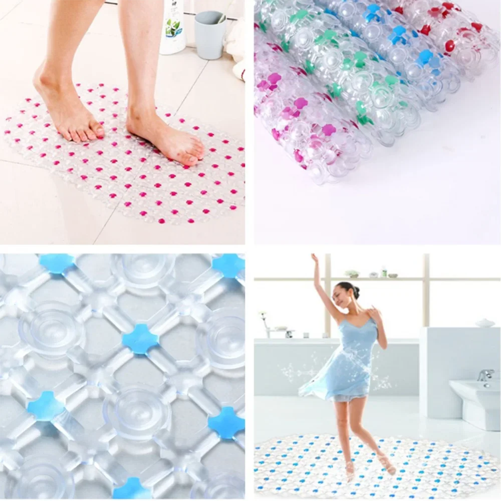 tapis bain moderne transparent motifs relief bleu rose vert violet salle bain antidérapant pvc