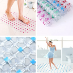 tapis bain moderne transparent motifs relief bleu rose vert violet salle bain antidérapant pvc