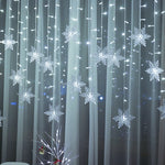 guirlande lumineuse flocons neige étoiles multicolore blanc rouge vert bleu décoration noël festive chambre
