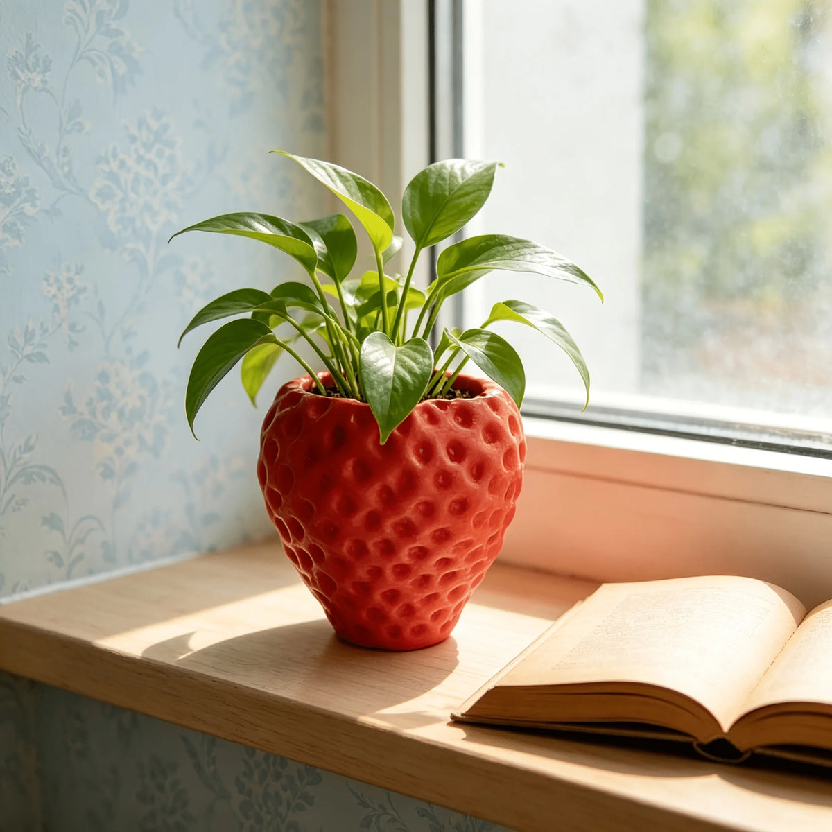 pots fleurs texture fraise rouge blanc rose modernes décoration intérieure plantes gaieté durable