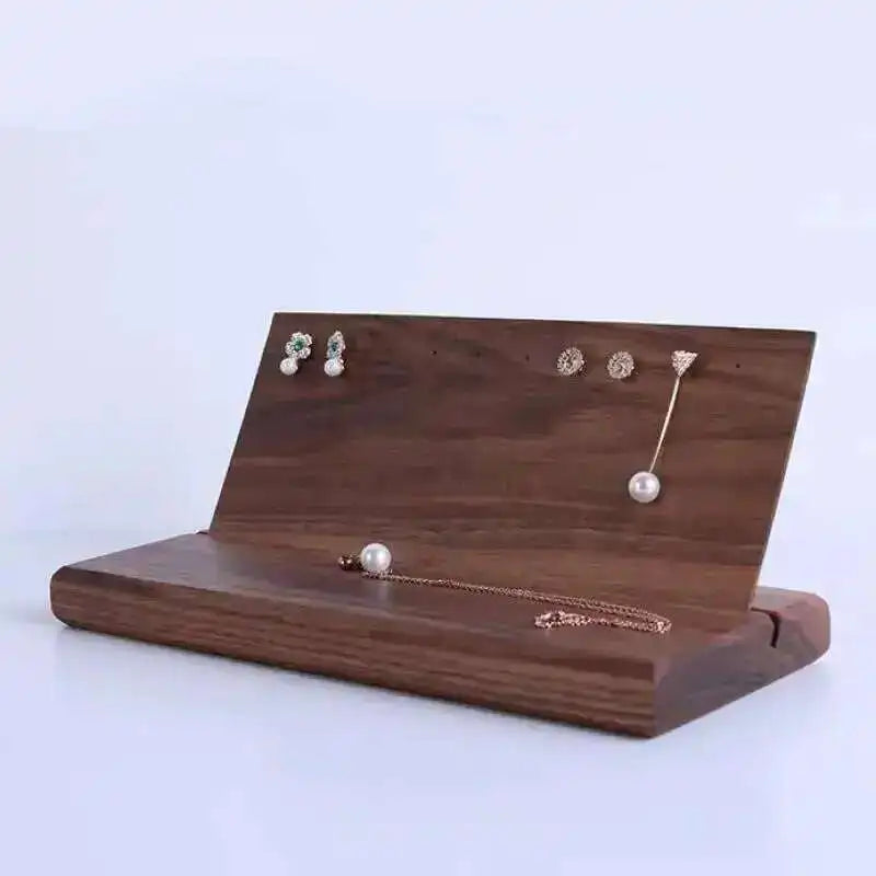 présentoir bijoux bois marron boucles d’oreilles colliers bagues support armoire rustique minimaliste