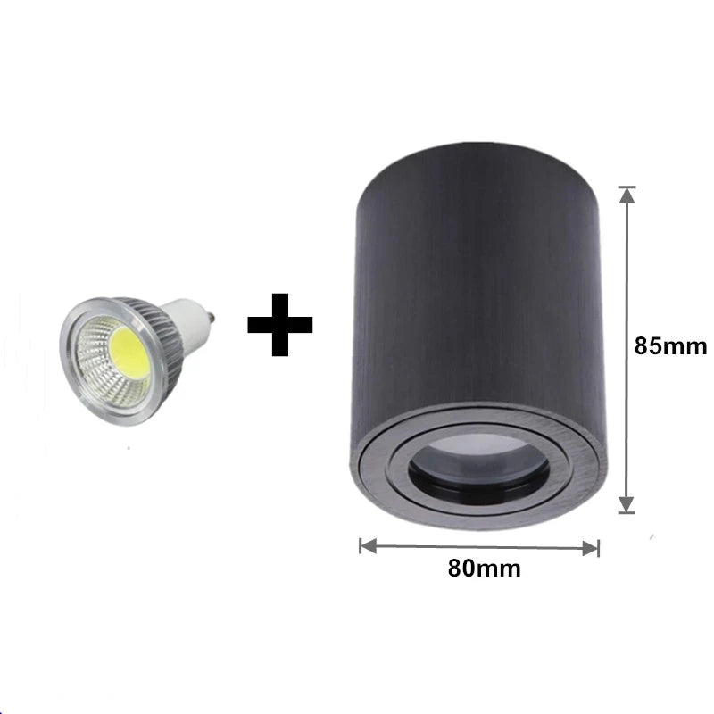 support lampe led gu10 noir blanc moderne surface 85mm 80mm 3000k 4000k 6000k