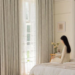 rideau occultant beige clair moderne doublure transparente salon chambre maison