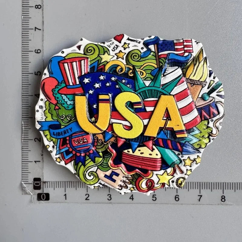 aimant réfrigérateur décoration voyage monuments américains villes californie souvenir magnetique pvc souple graphique