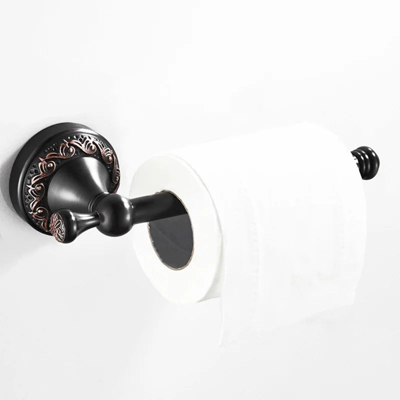 accessoires salle bain cuivre laiton noir classique brosse toilette porte serviettes papier hygiénique móc