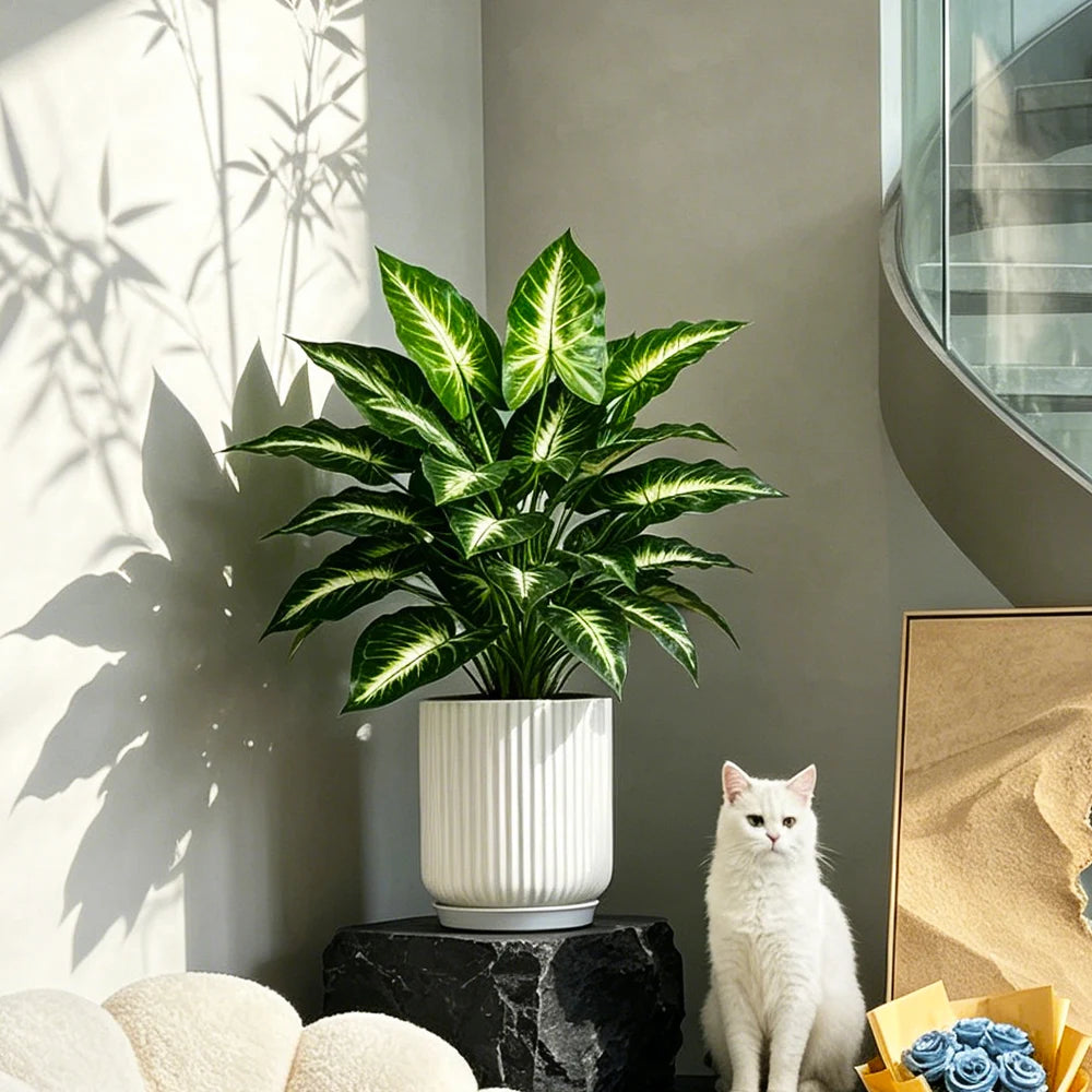 feuilles vertes monstera palmier tropical branches maranta decoration maison plante artificielleintérieur sol