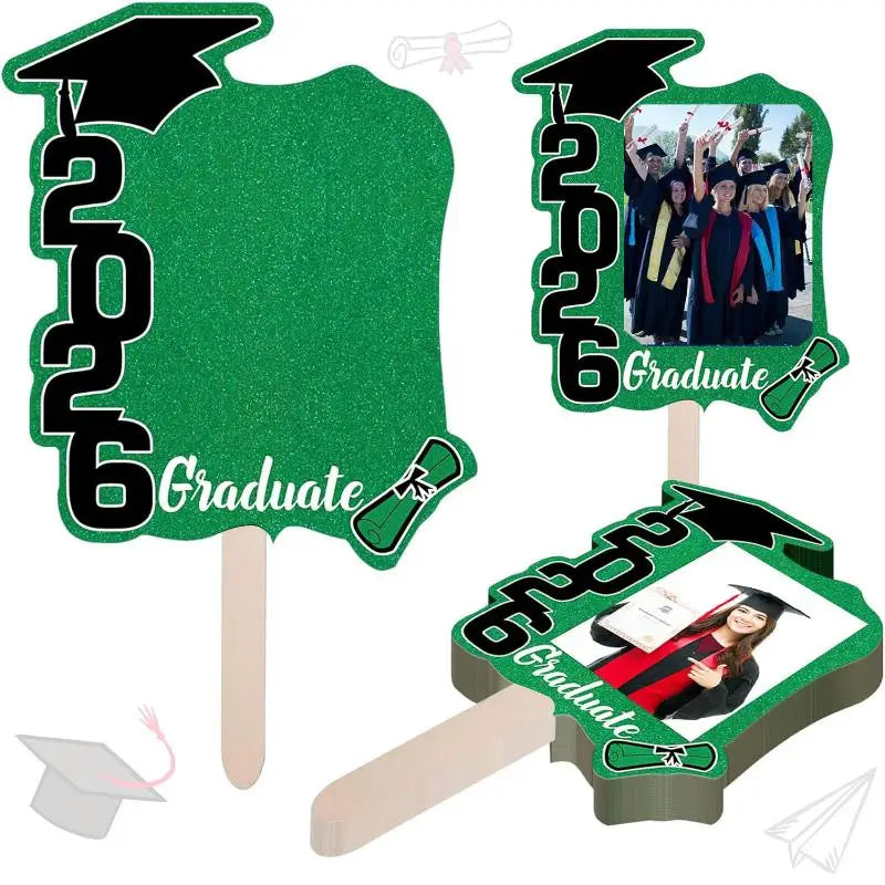 décorations fête graduation fanions pailletés numéros 2026 glue dots pic fixations photos incluses