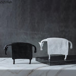 figurines animales vaches résine noir blanc modernes minimalistes décoratives deux image