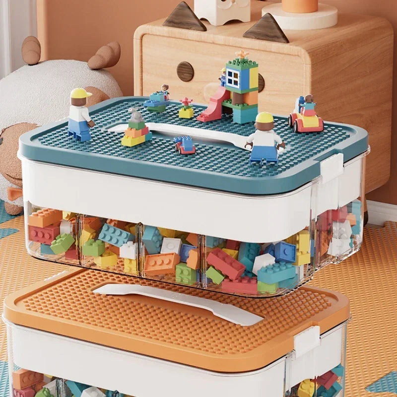 Boîte de rangement Lego avec poignée pour transport facile