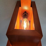 lampe murale moderne bois marron clair texture naturelle ampoules LED 10m²