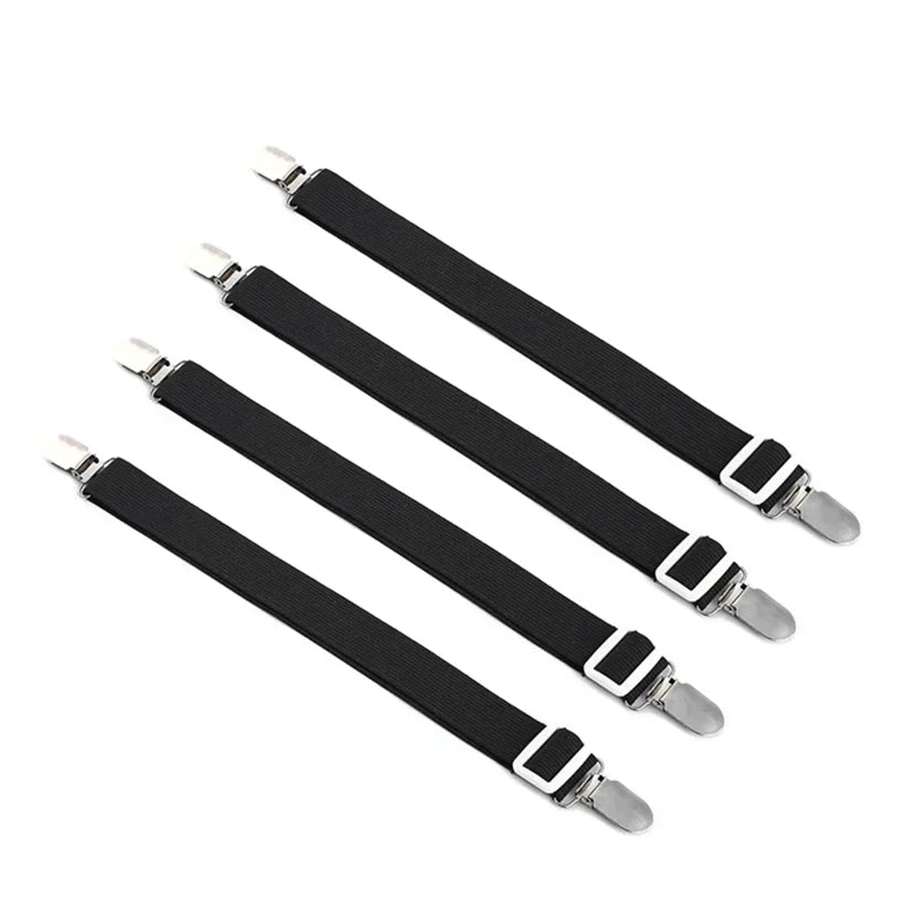 attaches drap réglables élastiques clips métalliques ressorts blanc noir pièces fonctionnel utilitaire