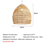 Lampe suspendue tressée bohème semi transparente salon chambre étude rustic asian
