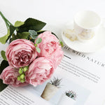 bouquet fleurs artificielles soie pivoine decoration maison elegante anniversaire mariage baby shower intérieur