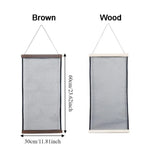 porte bijoux mural bois rustique gris brun clair toile lin multiple utilisation
