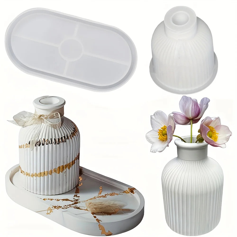 vases céramique blancs vases silicone tubes essai plateau compartiments hydroponiques fleurs modernes