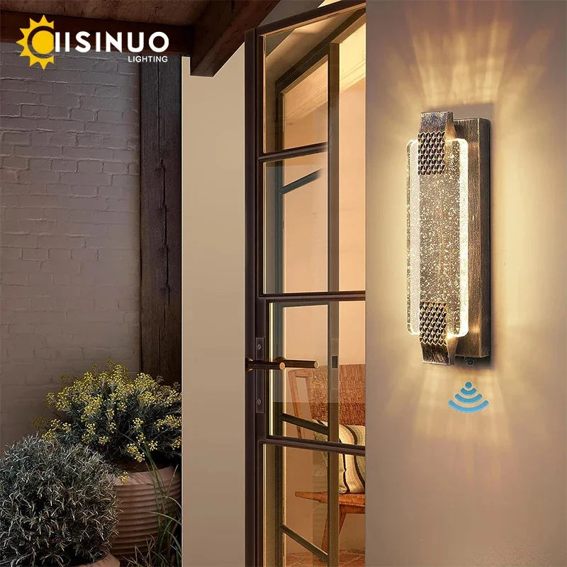 applique murale moderne led dorée élégante ip65 résistante facile garage patioextérieur