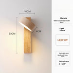 lampe murale moderne bois papier peint beige taches brunes wabi sabi led fixée mur
