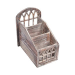 porte radios rustique gothique texture bois motifs géométriques couleurs brun gris noir