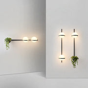 applique murale led noir blanc opalescente plante intégrée minimaliste moderne