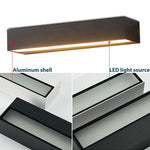 applique murale led moderne noir blanc ip65 2000lm 200mm 300mm 500mm minimaliste