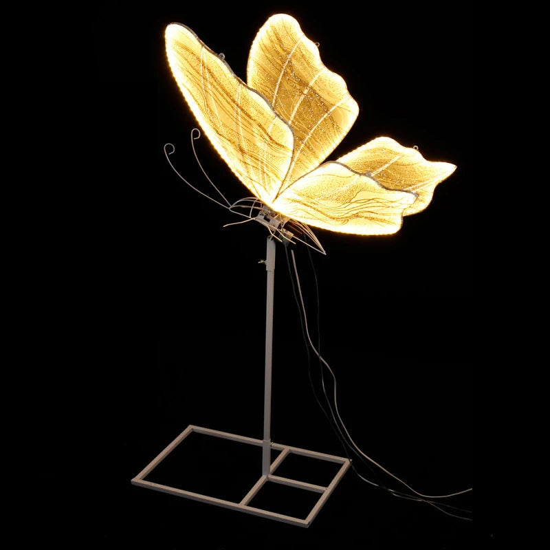 lampe sol moderne papillon blanc ailes battantes grande fête anniversaire mariage événement enfants