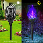 lumière solaire flamme moderne noire ornementale fixée piquet patio extérieur
