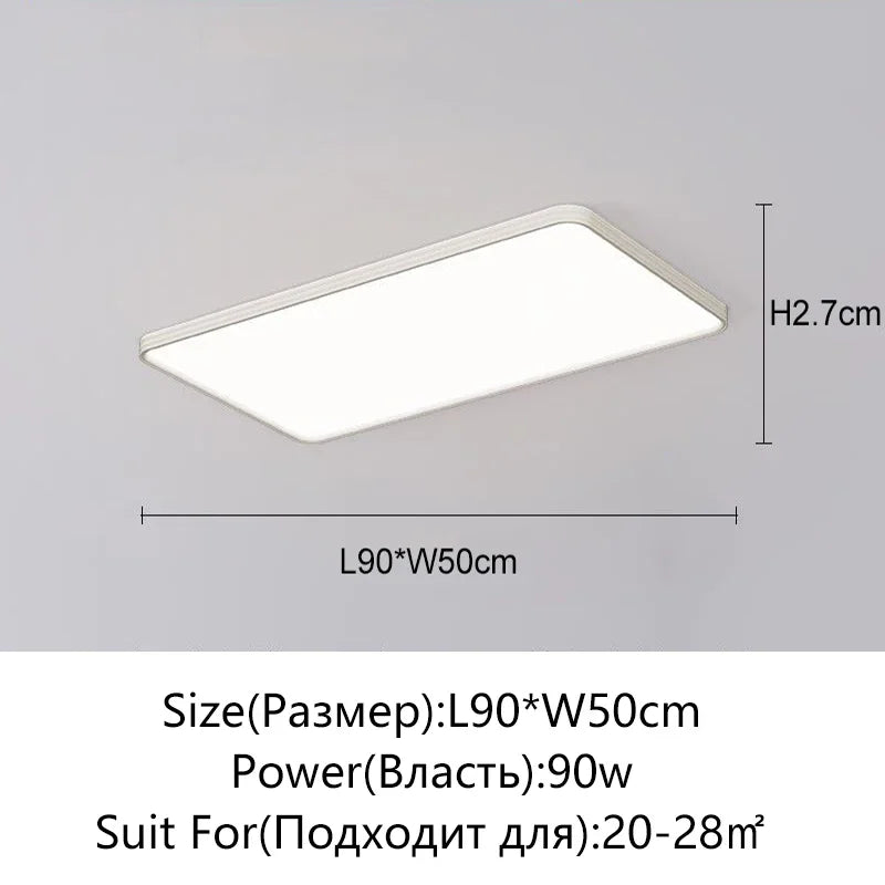 plafonnier led carré blanc ultra fin moderne luminaire salon chambre salle manger