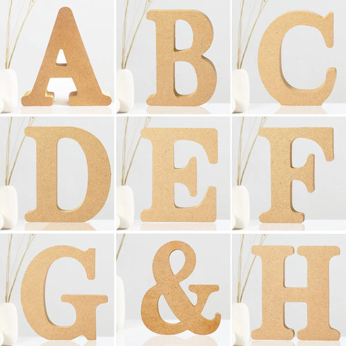 lettres bois naturel décoratives mur peinture pinceau accessoires maison