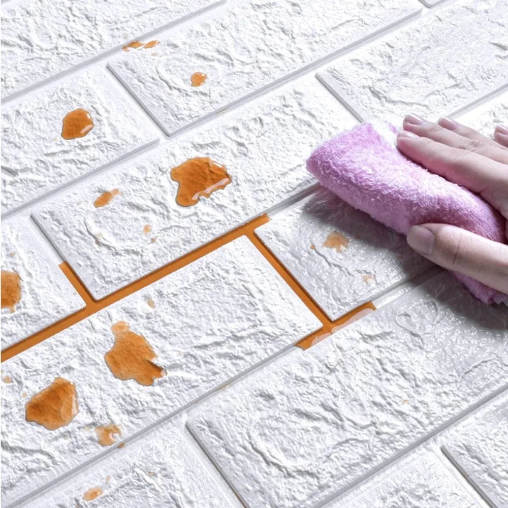 panneaux decoratifs mur blanc brique texture adhésif modernes résistants humidité isolation thermique