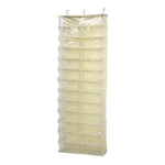 sac rangement suspendu transparent moderne 12 compartiments noir beige clair