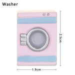 meubles miniatures poupées rose blanc modernes armoire frigo lave linge micro ondes téléviseur commode