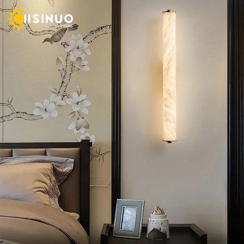 lampe murale moderne marbre blanc led 80cm haute qualité decorationintérieur