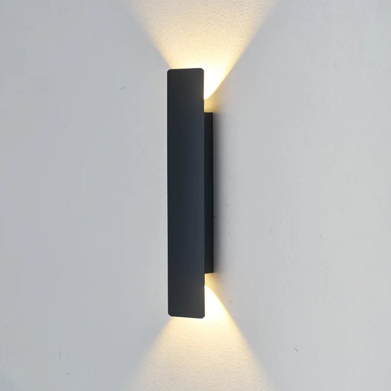 appliques murales modernes led 18w 24w extérieures aluminium ip65 noir hydrofuge