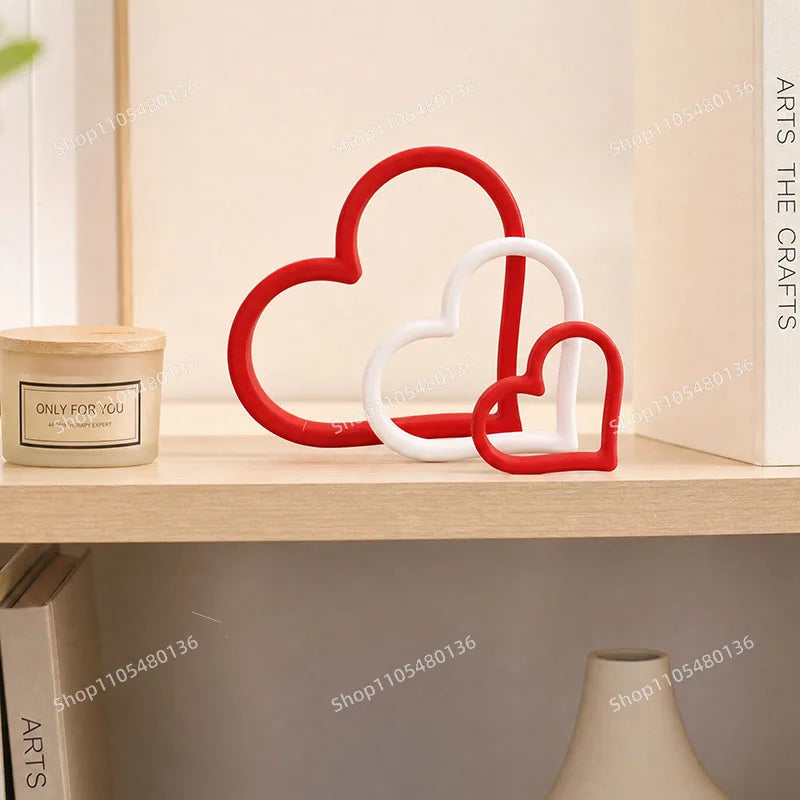 décoration murale cœur rouge blanc moderne minimaliste romantique adhésif