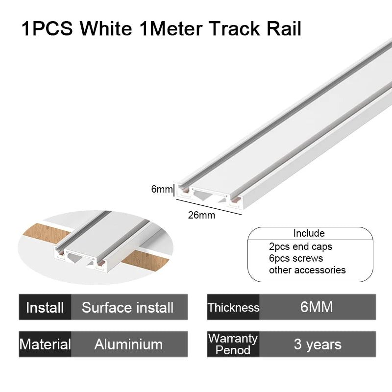 luminaire led rail magnétique blanc moderne système éclairage intérieur mince aluminium fixation aimant maison